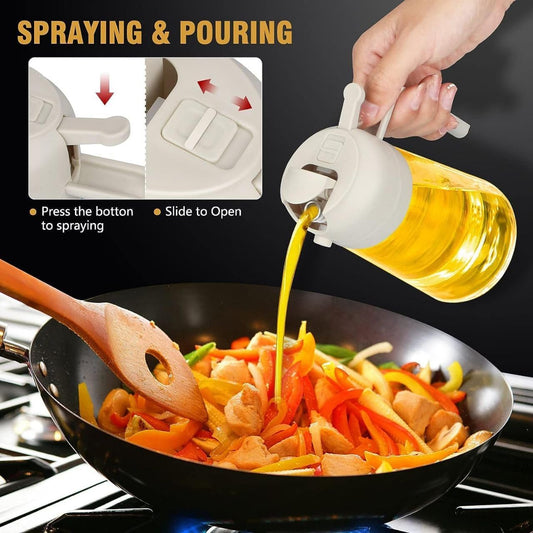2-in-1 Glass Oil Sprayer & Dispenser Bottle