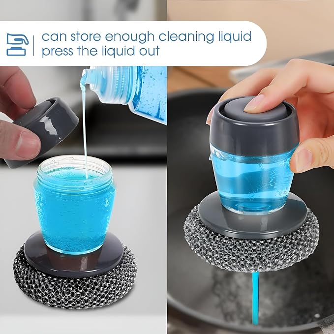 Magic Kitchen Sink Cleaning Scrubber with Soap Dispenser