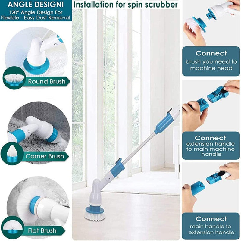 9-in-1 Multipurpose Electric Cleaning Brush | Cordless Rechargeable Power Scrubber for Bathroom, Kitchen & Home Cleaning