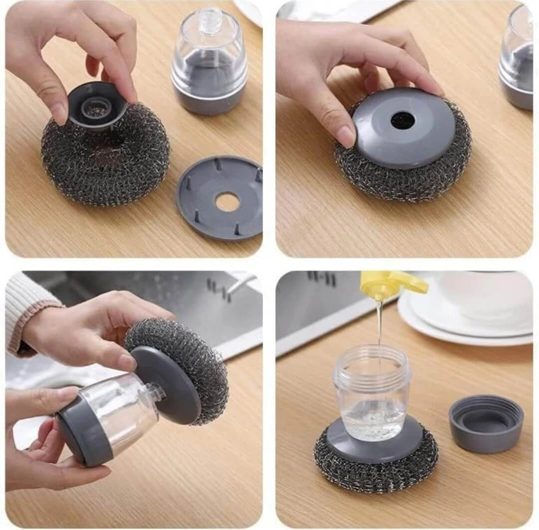 Magic Kitchen Sink Cleaning Scrubber with Soap Dispenser