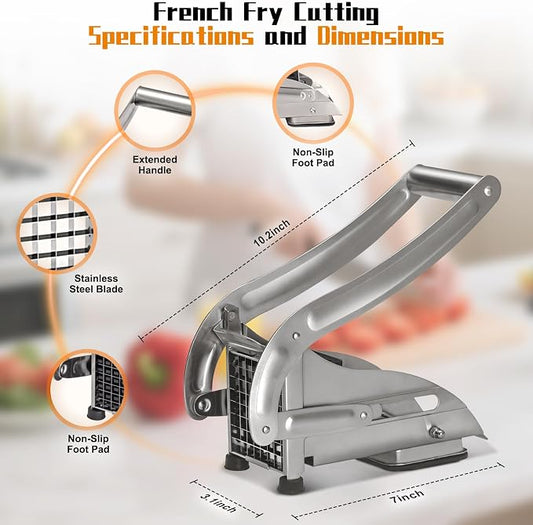 Stainless Steel French Fries Cutter – Quick & Easy Potato Slicer