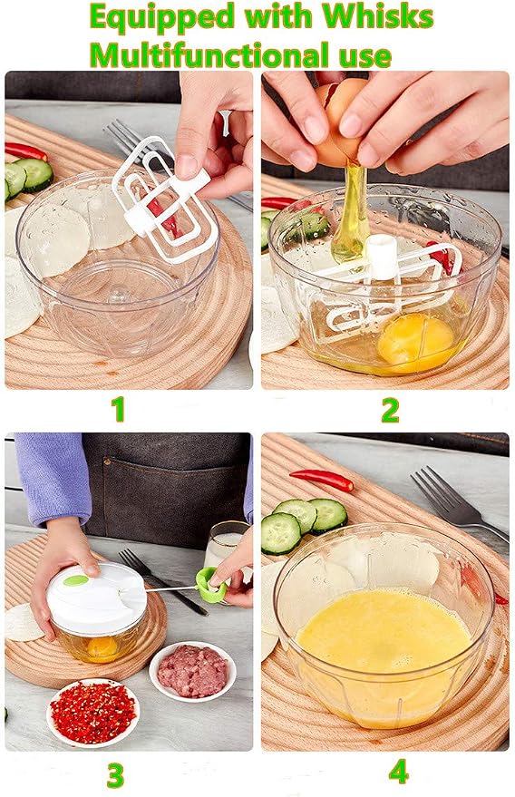 Manual Garlic Chopper Mincer – Pull String Vegetable Cutter