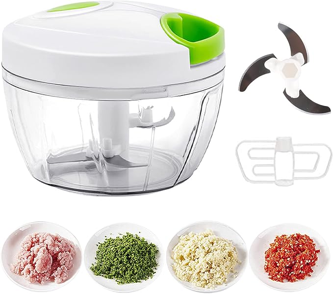 Manual Garlic Chopper Mincer – Pull String Vegetable Cutter