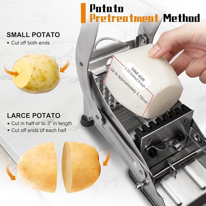 Stainless Steel French Fries Cutter – Quick & Easy Potato Slicer