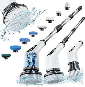 9-in-1 Multipurpose Electric Cleaning Brush | Cordless Rechargeable Power Scrubber for Bathroom, Kitchen & Home Cleaning