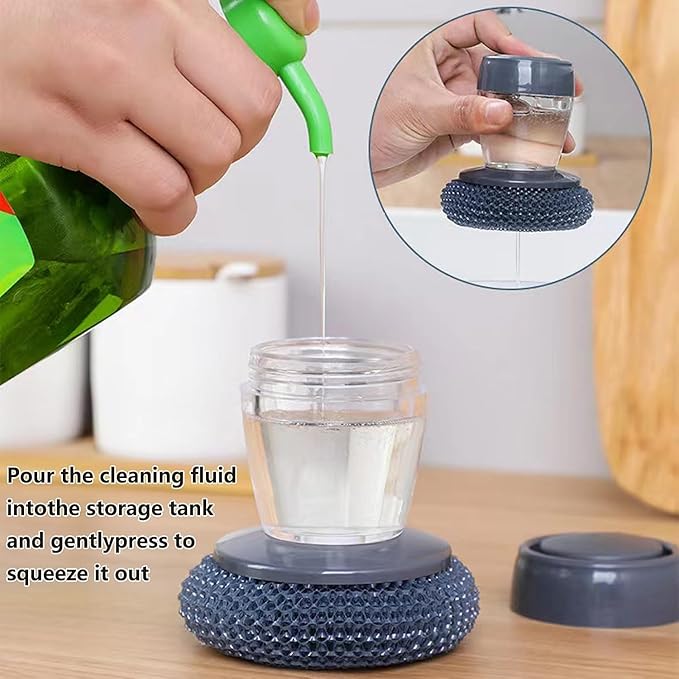 Magic Kitchen Sink Cleaning Scrubber with Soap Dispenser
