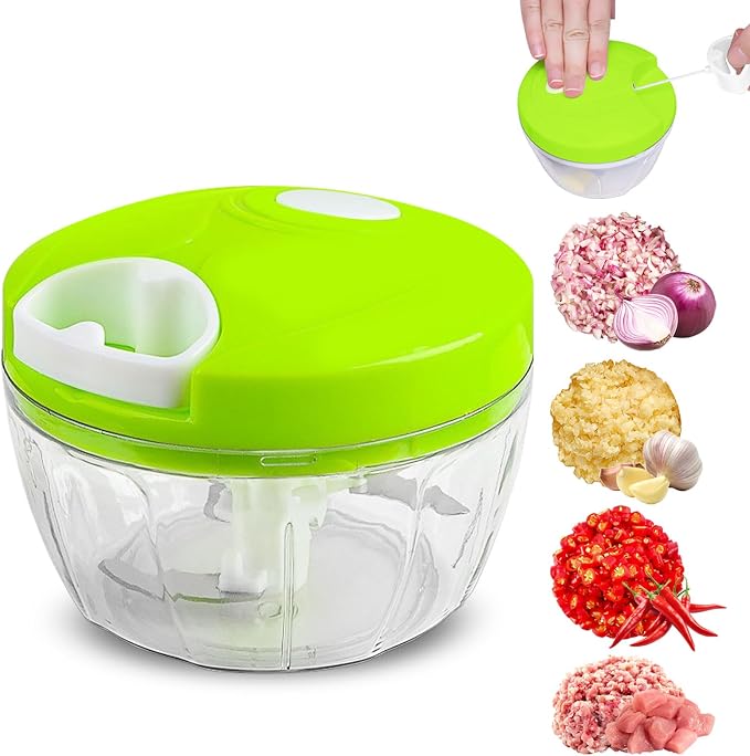 Manual Garlic Chopper Mincer – Pull String Vegetable Cutter