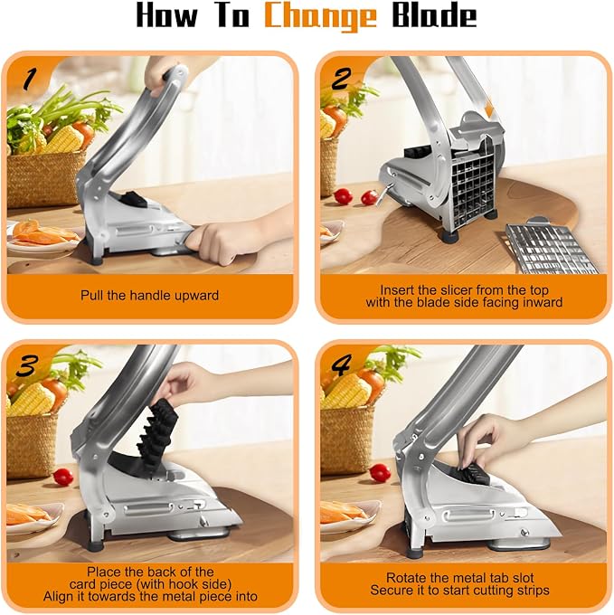 Stainless Steel French Fries Cutter – Quick & Easy Potato Slicer
