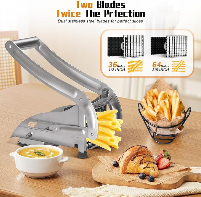 Stainless Steel French Fries Cutter – Quick & Easy Potato Slicer