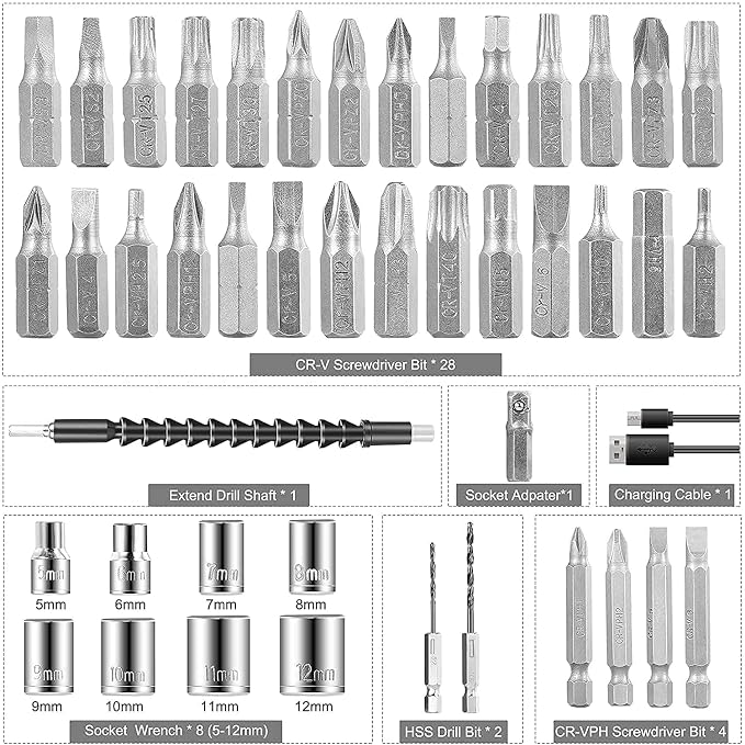 47-Piece Chrome Vanadium Steel Screwdriver Set – Professional Repair Kit