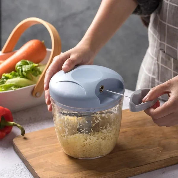 Manual Garlic Chopper Mincer – Pull String Vegetable Cutter