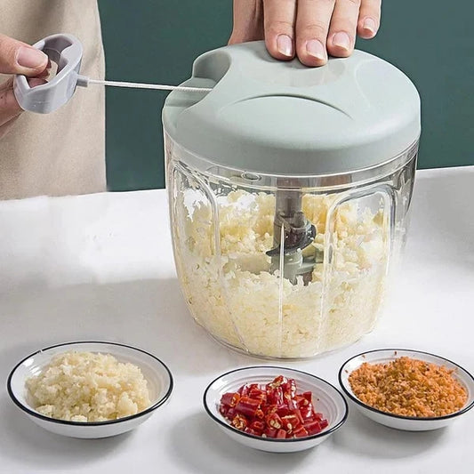 Manual Garlic Chopper Mincer – Pull String Vegetable Cutter