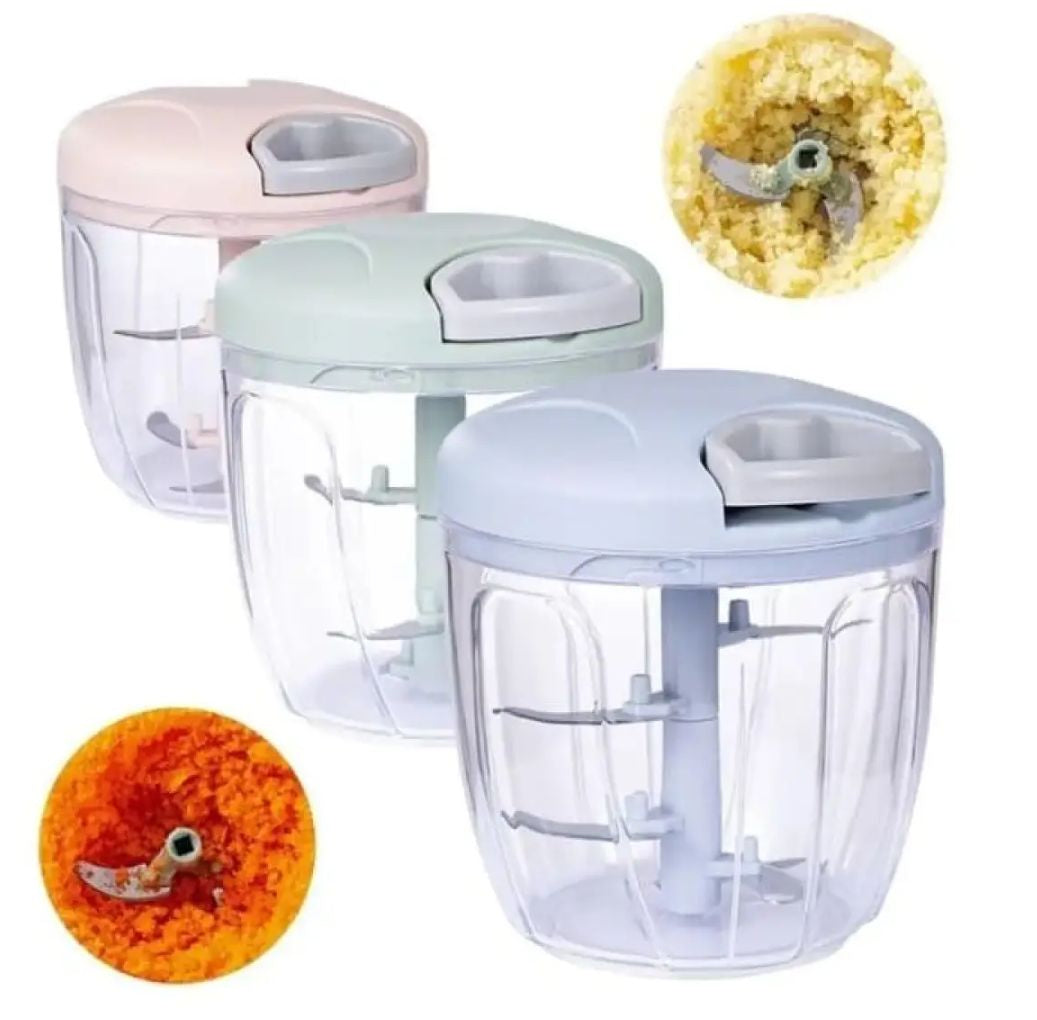 Manual Garlic Chopper Mincer – Pull String Vegetable Cutter