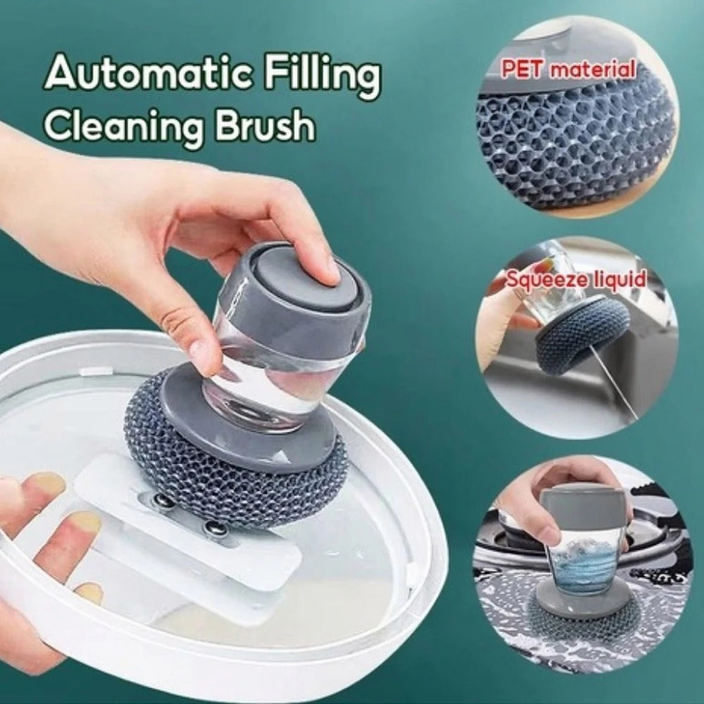 Magic Kitchen Sink Cleaning Scrubber with Soap Dispenser