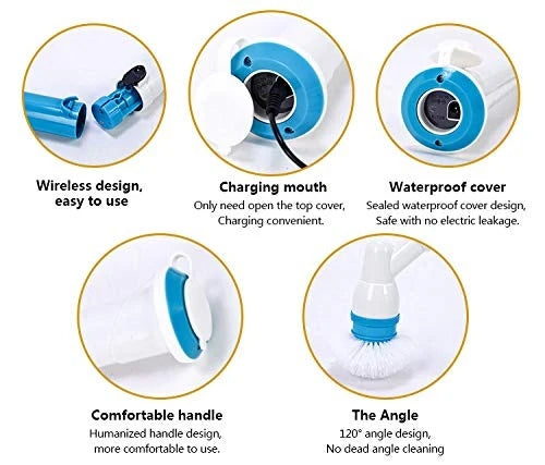 9-in-1 Multipurpose Electric Cleaning Brush | Cordless Rechargeable Power Scrubber for Bathroom, Kitchen & Home Cleaning