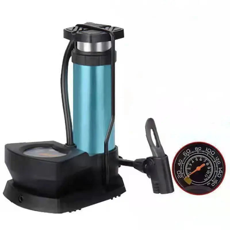 Foot & Hand Air Pump with Built-in Air Pressure Gauge